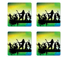 Energetic Rock Band Coaster Set Of Four