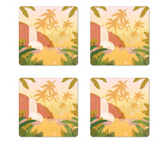 Soft Tropical Paradise Coaster Set Of Four