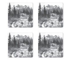 Watercolor Woodland Coaster Set Of Four