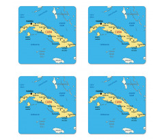 Republic of Cuba Modern Coaster Set Of Four