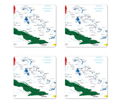 Bahamas Map Beach Ocean Coaster Set Of Four