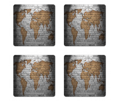 Countries Continents Coaster Set Of Four