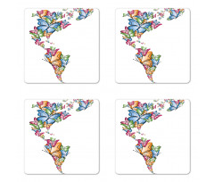 America World Love Map Coaster Set Of Four