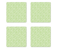 Modern Leaf Pattern Coaster Set Of Four