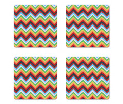 Zigzag Sharp Vibrant Coaster Set Of Four