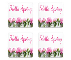 Spring Welcoming Floral Photo Coaster Set Of Four