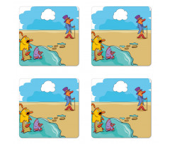 Funny Fish out of Water Coaster Set Of Four