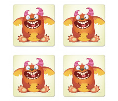 Fluffy Cheerful Character Coaster Set Of Four