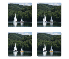 Sailboats on a Lake Coaster Set Of Four