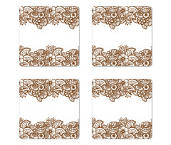 Horizontal Flowers Coaster Set Of Four