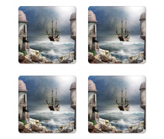 Pirate Merchant Ship Coaster Set Of Four