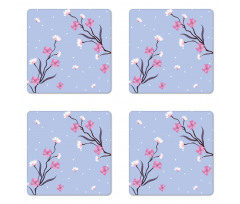 Apple Blossoms Branch Coaster Set Of Four