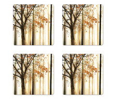 Tree in Abstract Woods Coaster Set Of Four