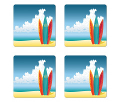 Surfboards on Coast Coaster Set Of Four