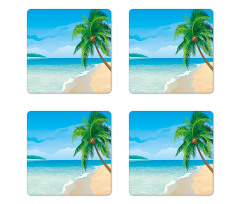 Palm Tree Calm Ocean Coaster Set Of Four