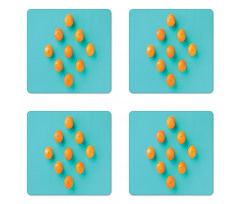 Modern Tangerine Art Coaster Set Of Four