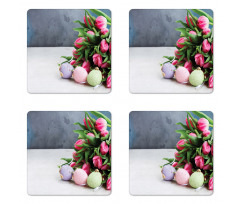 Tulips Easter Eggs Coaster Set Of Four