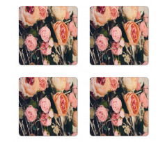 Rustic Bouquet Art Coaster Set Of Four