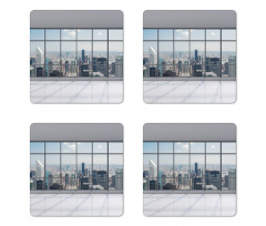 Big Window Downtown View Coaster Set Of Four