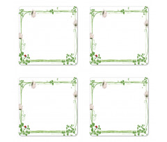 Rectangular Nature Art Frame Coaster Set Of Four