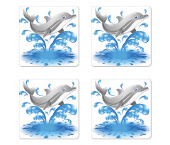 Animal Sealife Cartoon Coaster Set Of Four