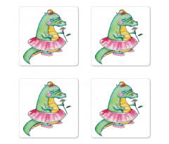 Watercolor Style Female Coaster Set Of Four