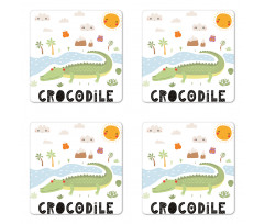 Calligraphy Outdoor Scene Coaster Set Of Four