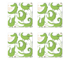 Reptiles and Floral Coaster Set Of Four