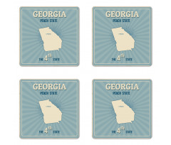 Typographic Map Pattern Coaster Set Of Four