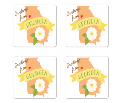 Greetings State Design Coaster Set Of Four