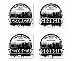 Welcoming Peach State Text Coaster Set Of Four