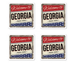 Vintage Welcoming Design Coaster Set Of Four