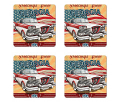 Touristic Greeting Pattern Coaster Set Of Four