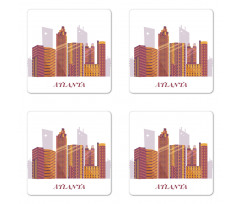 Modern Urban Illustration Coaster Set Of Four