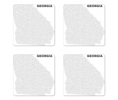 Typography and Dotted Map Coaster Set Of Four