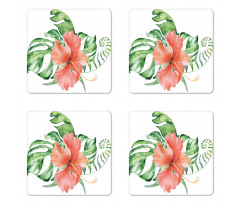 Lush Exotic Single Flower Coaster Set Of Four