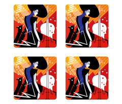 Modern Musical Jazz Coaster Set Of Four