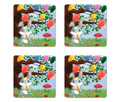 Bunny Balloons Coaster Set Of Four