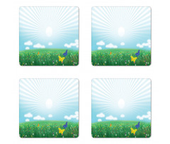 Colorful Meadow Coaster Set Of Four