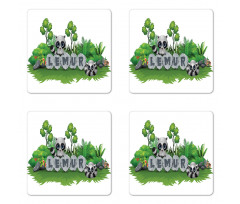 Madagascar Forest Animals Coaster Set Of Four