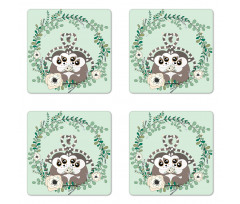 Exotic Wild Monkey Botanical Coaster Set Of Four