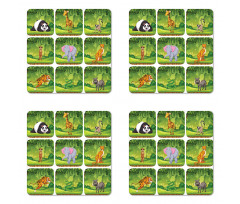 Animals Jungle Fun Coaster Set Of Four