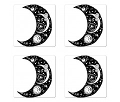 Crescent Doodle Coaster Set Of Four