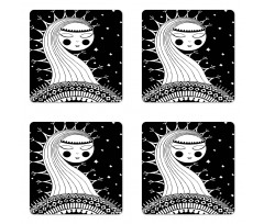 Fantasy Princess Girl Coaster Set Of Four