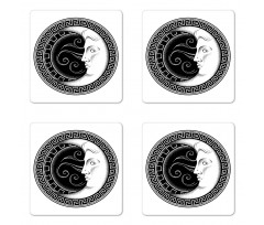 Occult Look Crescent Coaster Set Of Four