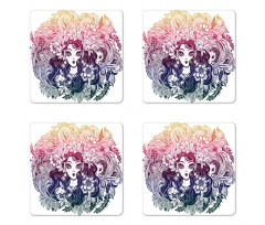 Celtic Floral Fairy Girl Coaster Set Of Four