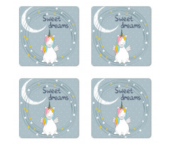 Night Nursery Unicorn Moon Coaster Set Of Four