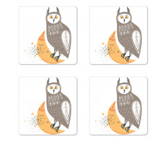 Wisdom Owl Crescent Coaster Set Of Four