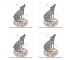 Howling Wolf Planet Coaster Set Of Four