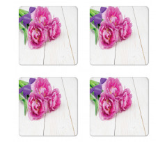 Tulips Tied with a Ribbon Coaster Set Of Four